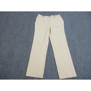 St John Sport Pants Womens 10 Beige Cotton Stretch Straight Leg Casual Twill